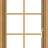 WDMA 20x30 (19.5 x 29.5 inch) Pine Wood Light Grey Aluminum Push out Casement Window with Colonial Grids