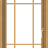 WDMA 20x30 (19.5 x 29.5 inch) Pine Wood Light Grey Aluminum Push out Casement Window with Prairie Grilles