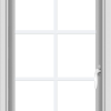 WDMA 20x30 (19.5 x 29.5 inch) Vinyl uPVC White Push out Casement Window with Colonial Grids