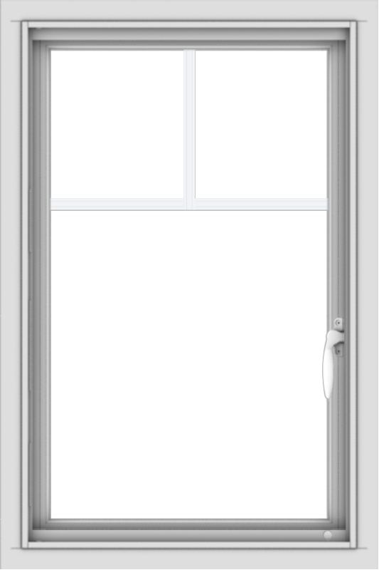 WDMA 20x30 (19.5 x 29.5 inch) Vinyl uPVC White Push out Casement Window with Fractional Grilles