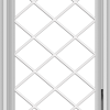WDMA 20x30 (19.5 x 29.5 inch) White Vinyl uPVC Crank out Casement Window  with Diamond Grills