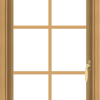 WDMA 20x32 (19.5 x 31.5 inch) Pine Wood Light Grey Aluminum Push out Casement Window with Colonial Grids