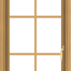 WDMA 20x36 (19.5 x 35.5 inch) Pine Wood Light Grey Aluminum Push out Casement Window with Colonial Grids