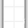 WDMA 20x36 (19.5 x 35.5 inch) Vinyl uPVC White Push out Casement Window with Colonial Grids