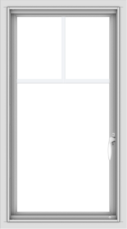 WDMA 20x36 (19.5 x 35.5 inch) Vinyl uPVC White Push out Casement Window with Fractional Grilles