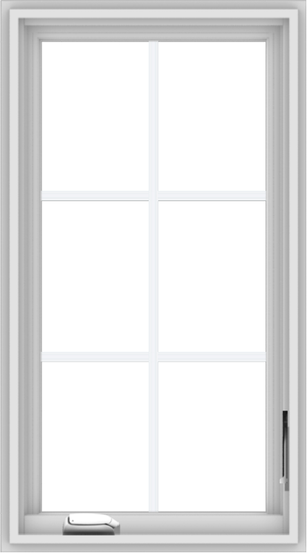 WDMA 20x36 (19.5 x 35.5 inch) White Vinyl uPVC Crank out Casement Window with Colonial Grids