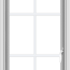 WDMA 20x40 (19.5 x 39.5 inch) Vinyl uPVC White Push out Casement Window with Colonial Grids