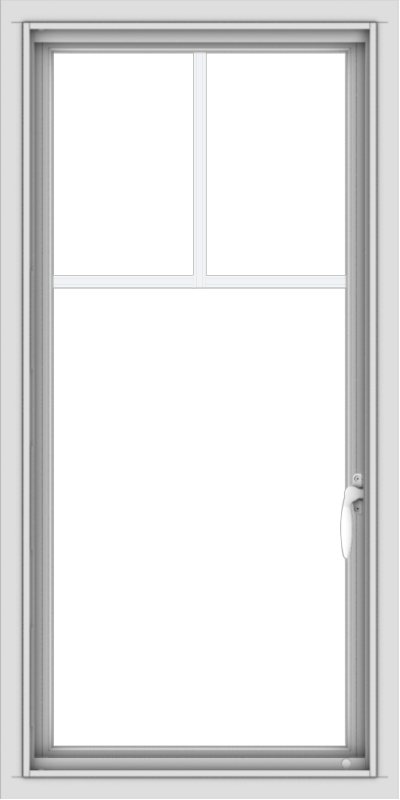 WDMA 20x40 (19.5 x 39.5 inch) Vinyl uPVC White Push out Casement Window with Fractional Grilles