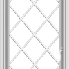 WDMA 20x40 (19.5 x 39.5 inch) Vinyl uPVC White Push out Casement Window  with Diamond Grills