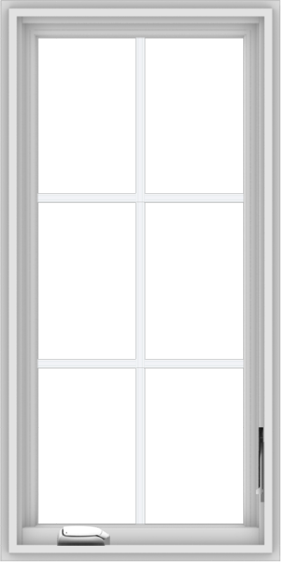 WDMA 20x40 (19.5 x 39.5 inch) White Vinyl uPVC Crank out Casement Window with Colonial Grids