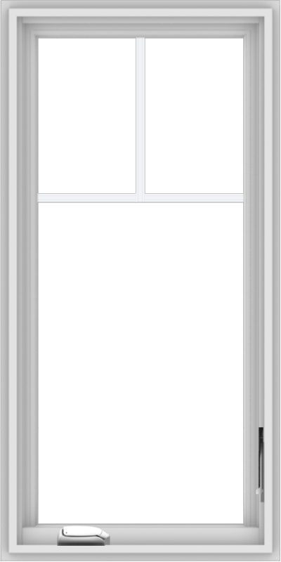 WDMA 20x40 (19.5 x 39.5 inch) White Vinyl uPVC Crank out Casement Window with Fractional Grilles