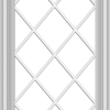 WDMA 20x40 (19.5 x 39.5 inch) White Vinyl uPVC Crank out Casement Window  with Diamond Grills