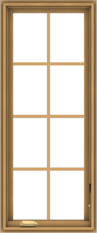 WDMA 20x48 (19.5 x 47.5 inch) Pine Wood Dark Grey Aluminum Crank out Casement Window with Colonial Grids