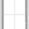 WDMA 20x48 (19.5 x 47.5 inch) uPVC Vinyl White push out Casement Window with Colonial Grids