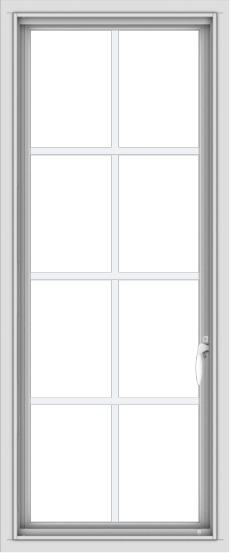 WDMA 20x48 (19.5 x 47.5 inch) uPVC Vinyl White push out Casement Window with Colonial Grids