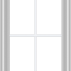 WDMA 20x48 (19.5 x 47.5 inch) White Vinyl uPVC Crank out Casement Window with Colonial Grids