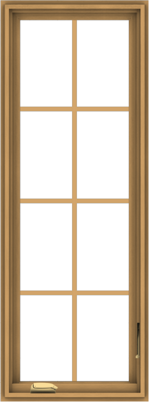 WDMA 20x54 (19.5 x 53.5 inch) Pine Wood Dark Grey Aluminum Crank out Casement Window with Colonial Grids