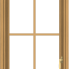 WDMA 20x54 (19.5 x 53.5 inch) Pine Wood Light Grey Aluminum push out Casement Window with Colonial Grids