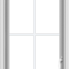 WDMA 20x54 (19.5 x 53.5 inch) uPVC Vinyl White push out Casement Window with Colonial Grids
