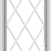 WDMA 20x54 (19.5 x 53.5 inch) uPVC Vinyl White push out Casement Window without Grids with Diamond Grills