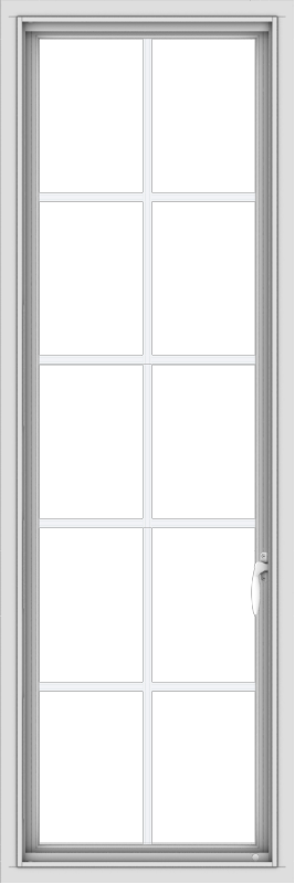 WDMA 20x60 (19.5 x 59.5 inch) White Vinyl uPVC Push out Casement Window with Colonial Grids
