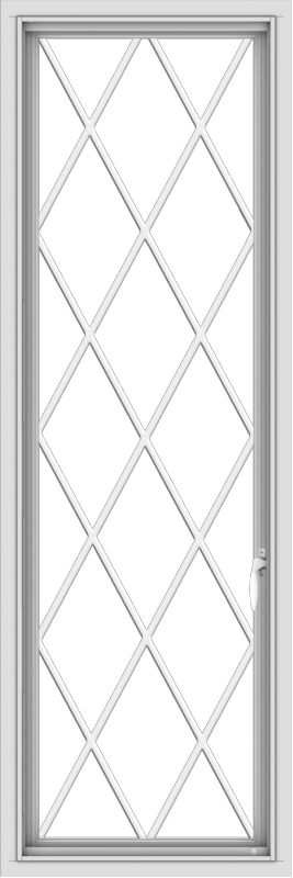 WDMA 20x60 (19.5 x 59.5 inch) White Vinyl uPVC Push out Casement Window without Grids with Diamond Grills