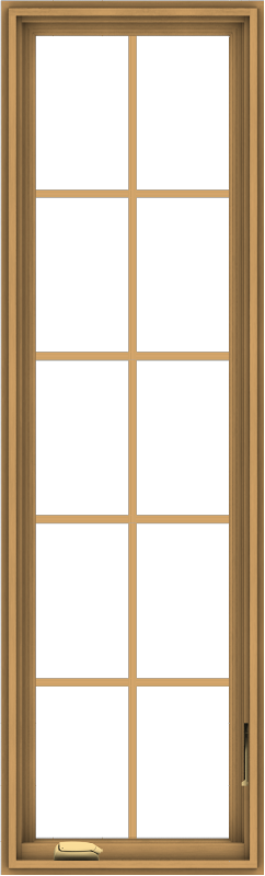 WDMA 20x66 (19.5 x 65.5 inch) Pine Wood Dark Grey Aluminum Crank out Casement Window with Colonial Grids