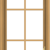 WDMA 20x66 (19.5 x 65.5 inch) Pine Wood Light Grey Aluminum Push out Casement Window with Colonial Grids