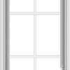 WDMA 20x66 (19.5 x 65.5 inch) White Vinyl uPVC Push out Casement Window with Colonial Grids