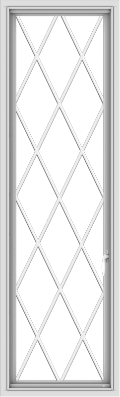 WDMA 20x66 (19.5 x 65.5 inch) White Vinyl uPVC Push out Casement Window without Grids with Diamond Grills