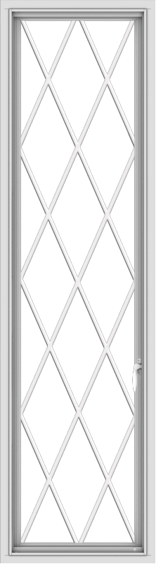 WDMA 20x72 (19.5 x 71.5 inch) White Vinyl uPVC Push out Casement Window without Grids with Diamond Grills