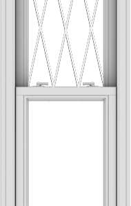 WDMA 20x84 (19.5 x 83.5 inch)  Aluminum Single Double Hung Window with Diamond Grids