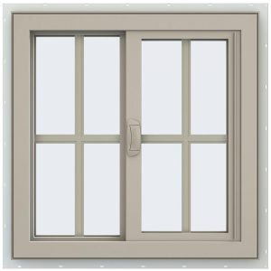 24x24 23.5x23.5 Vinyl Sliding Window With Colonial Grids Grilles