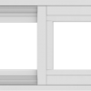 WDMA 24x12 (23.5 x 11.5 inch) Vinyl uPVC White Slide Window without Grids Exterior