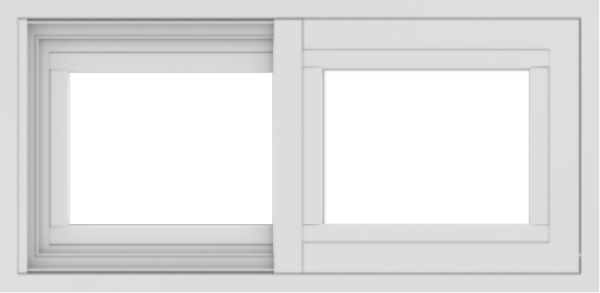 WDMA 24x12 (23.5 x 11.5 inch) Vinyl uPVC White Slide Window without Grids Exterior