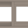 WDMA 24x12 (23.5 x 11.5 inch) Vinyl uPVC Brown Slide Window without Grids Exterior