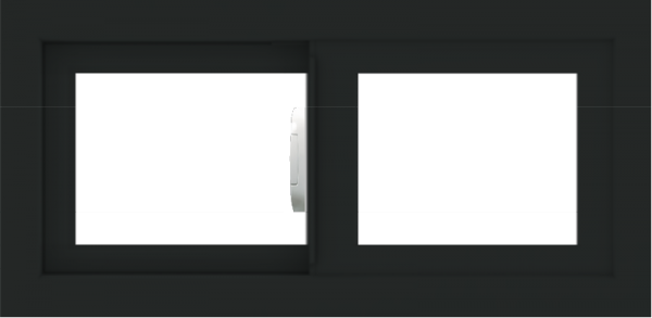 WDMA 24x12 (23.5 x 11.5 inch) Vinyl uPVC Black Slide Window without Grids Interior