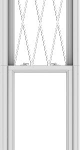 WDMA 24x120 (23.5 x 119.5 inch)  Aluminum Single Double Hung Window with Diamond Grids