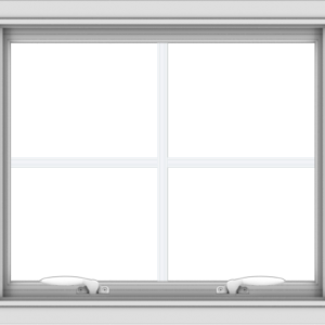 WDMA 24x20 (23.5 x 19.5 inch) White uPVC Vinyl Push out Awning Window with Colonial Grids Interior