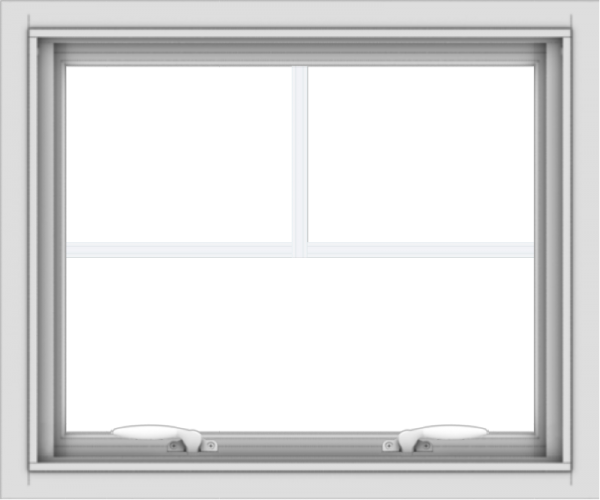 WDMA 24x20 (23.5 x 19.5 inch) White uPVC Vinyl Push out Awning Window with Fractional Grilles