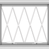 WDMA 24x20 (23.5 x 19.5 inch) White uPVC Vinyl Push out Awning Window without Grids with Diamond Grills