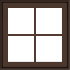 WDMA 24x24 (23.5 x 23.5 inch) Oak Wood Dark Brown Bronze Aluminum Crank out Awning Window with Colonial Grids Exterior