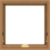 WDMA 24x24 (23.5 x 23.5 inch) Oak Wood Dark Brown Bronze Aluminum Crank out Awning Window without Grids