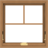 WDMA 24x24 (23.5 x 23.5 inch) Oak Wood Dark Brown Bronze Aluminum Crank out Awning Window with Fractional Grilles
