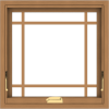 WDMA 24x24 (23.5 x 23.5 inch) Oak Wood Dark Brown Bronze Aluminum Crank out Awning Window with Prairie Grilles