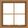 WDMA 24x24 (23.5 x 23.5 inch) Oak Wood Green Aluminum Push out Awning Window with Colonial Grids Interior