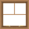 WDMA 24x24 (23.5 x 23.5 inch) Oak Wood Green Aluminum Push out Awning Window with Fractional Grilles