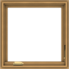 WDMA 24x24 (23.5 x 23.5 inch) Pine Wood Dark Grey Aluminum Crank out Casement Window without Grids Interior