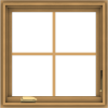 WDMA 24x24 (23.5 x 23.5 inch) Pine Wood Dark Grey Aluminum Crank out Casement Window with Colonial Grids