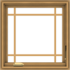 WDMA 24x24 (23.5 x 23.5 inch) Pine Wood Dark Grey Aluminum Crank out Casement Window with Prairie Grilles